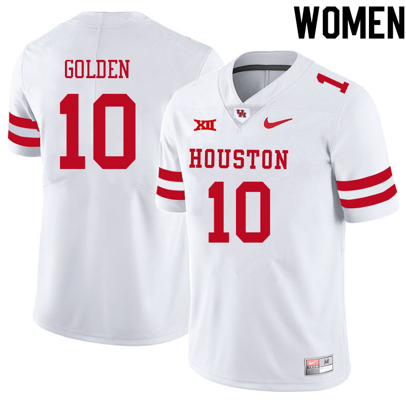 Women #10 Matthew Golden Houston Cougars College Big 12 Conference Football Jerseys Sale-White